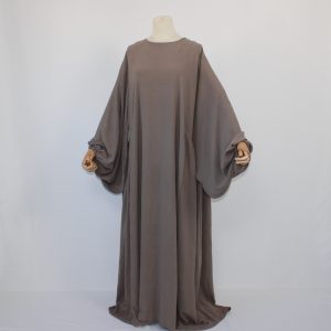 Abaya à manche bouffante Lolita - Taupe