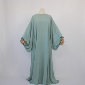 Abaya à manche bouffante Lolita - Vert d'eau