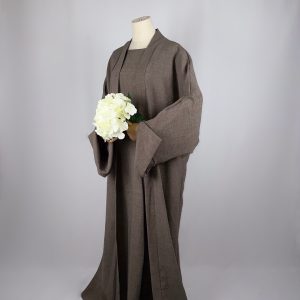 Ensemble Kimono et Abaya sans manches Kamélia - Taupe